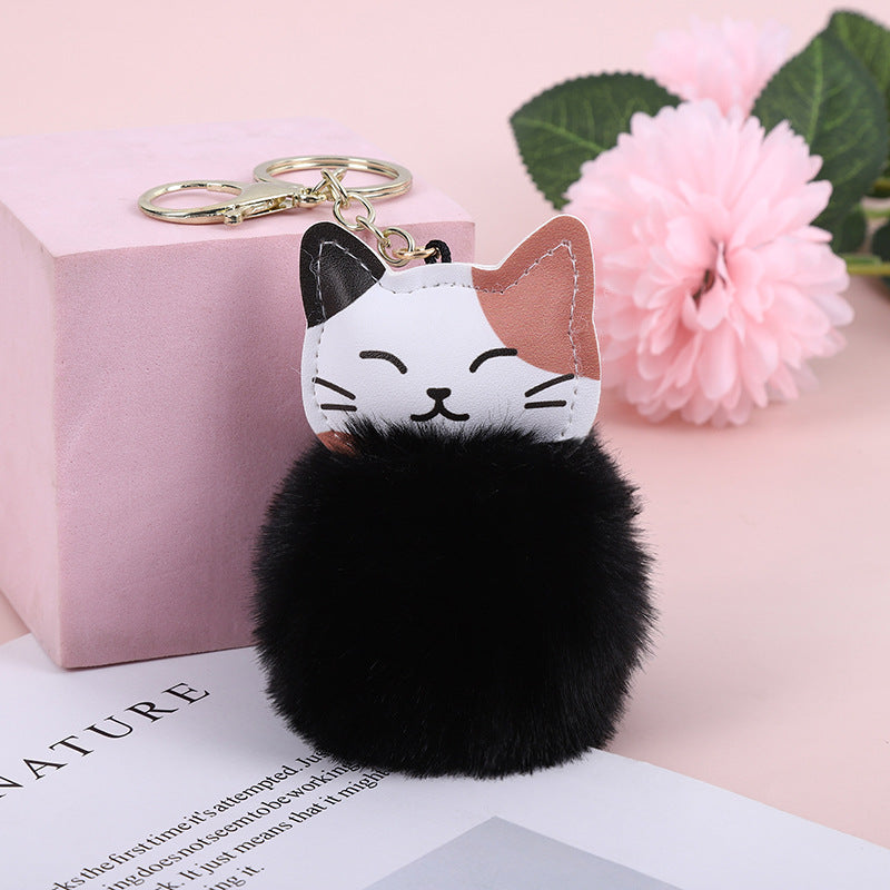 Wholesale Lucky Cat Imitation Rex Rabbit Fur Keychains